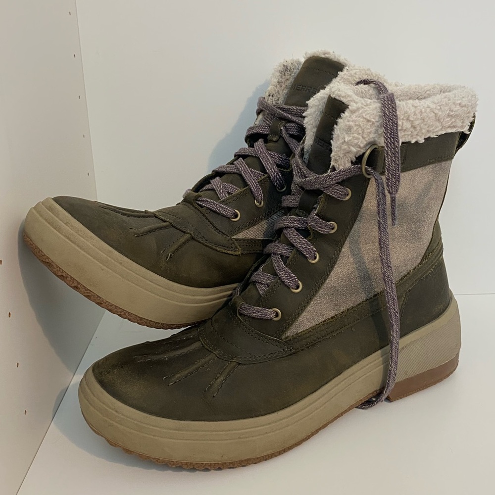 Merrell Olive and Tan Winter Boots